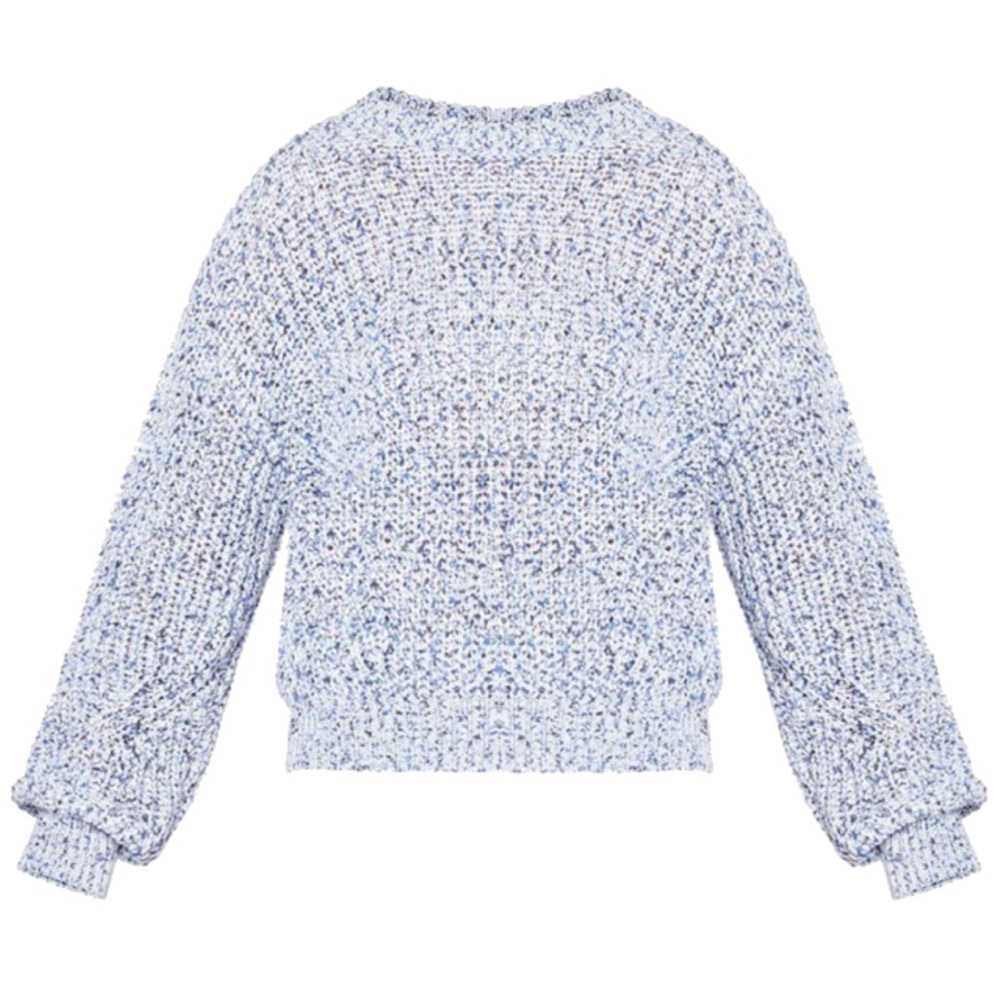 Veronica Beard blue confetti 100% cotton knit chunky sweater XS